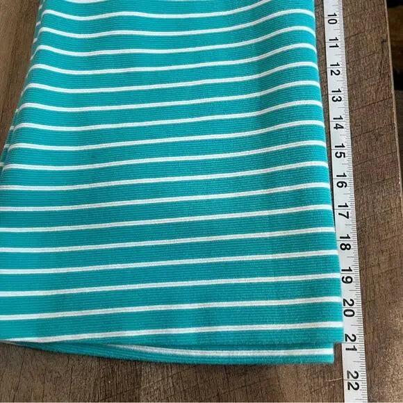 Talbots Turquoise White Textured Knit Skirt Pencil Pockets Womens Size 6 Mini - Picture 10 of 12